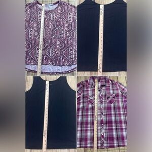 Bundle | Women’s 1X | Cami & Tank, Plaid Pearl Snap Shirt, Paisley Tunic